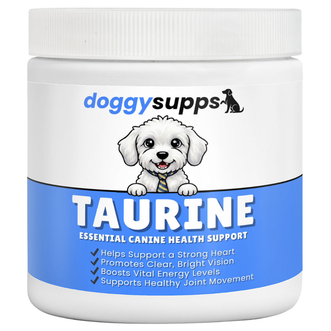 Tub of taurine powder for dogs