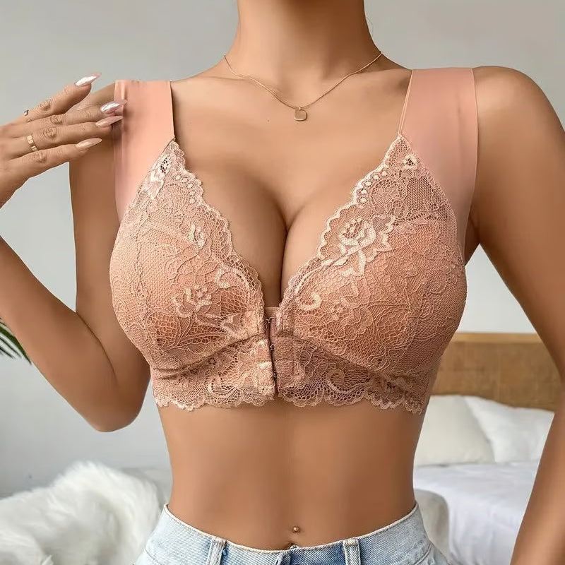 Women's Wireless Lace Front-Closure Comfort Bra | Orntli
