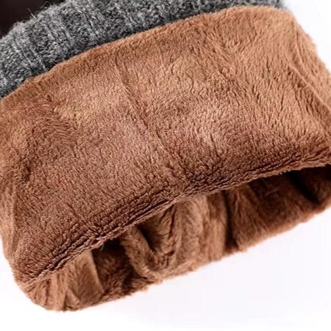 Läder Cashmere Manschett Handskar