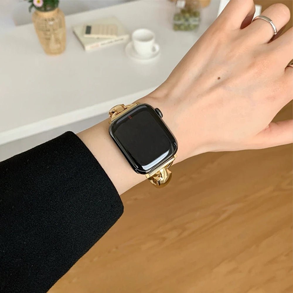 Naisten säteilevä ruostumattomasta teräksestä valmistettu ranneke Apple Watchille