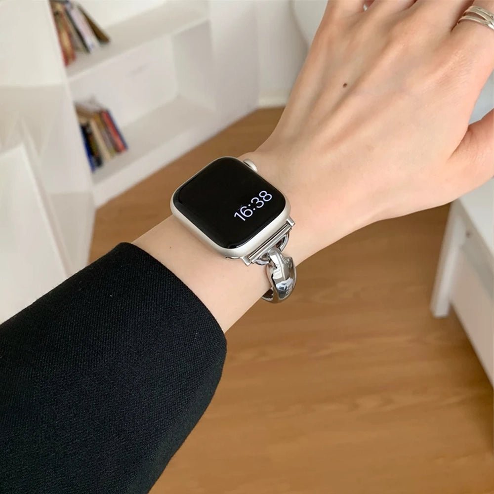 Naisten säteilevä ruostumattomasta teräksestä valmistettu ranneke Apple Watchille