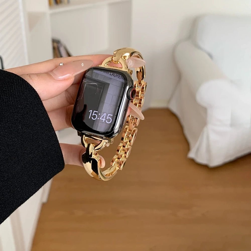 Naisten säteilevä ruostumattomasta teräksestä valmistettu ranneke Apple Watchille