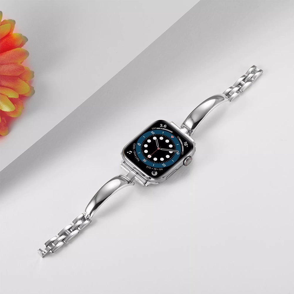 Naisten säteilevä ruostumattomasta teräksestä valmistettu ranneke Apple Watchille