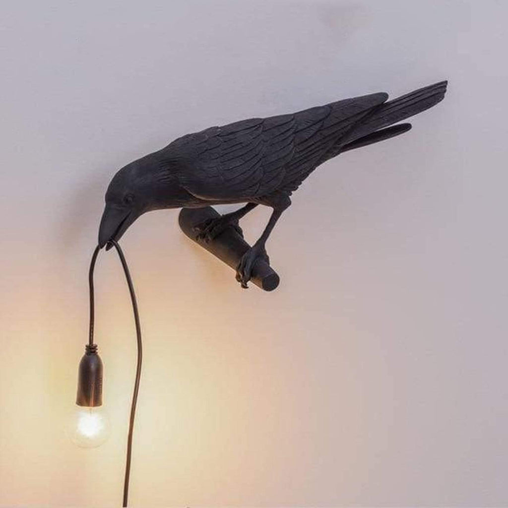 Lampa z ptakiem kruka