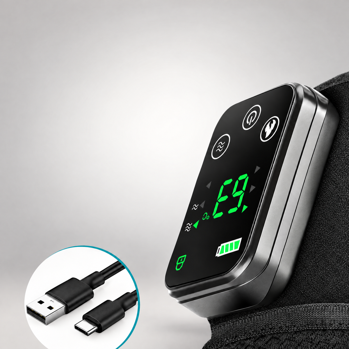 FlexWrap digital display and USB-C charging