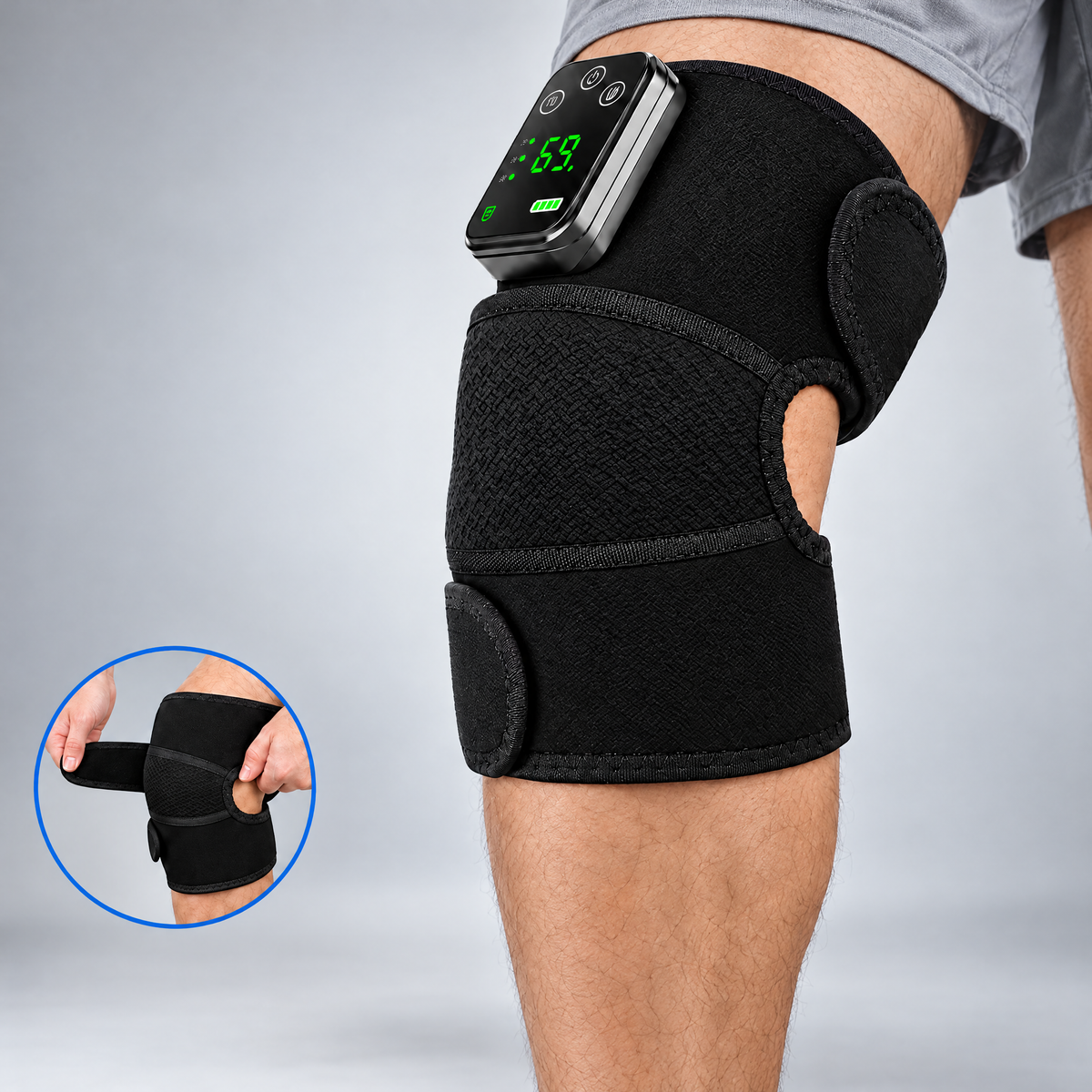 Relyxi FlexWrap heated vibration knee wrap with digital display