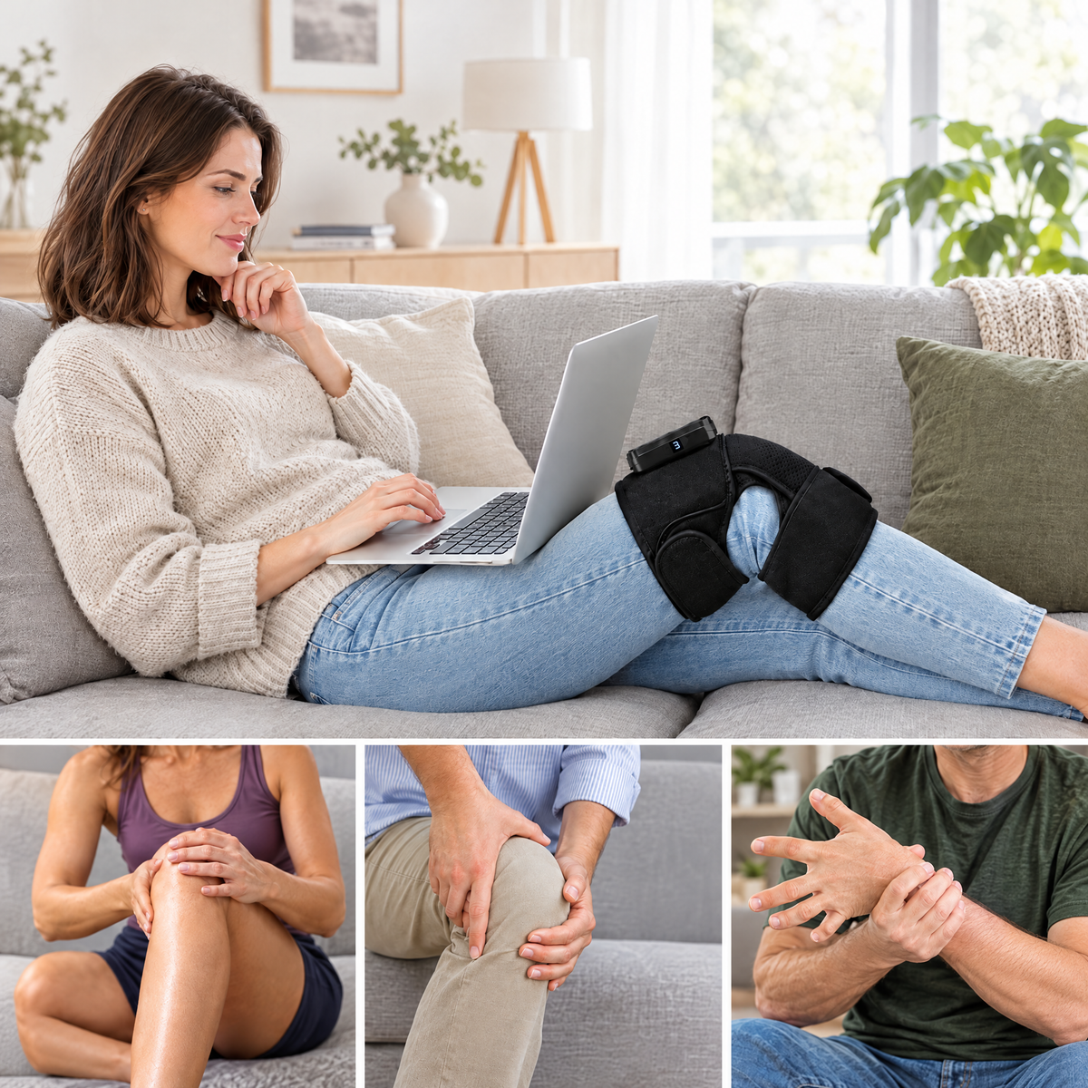 FlexWrap on the knee while relaxing on the sofa