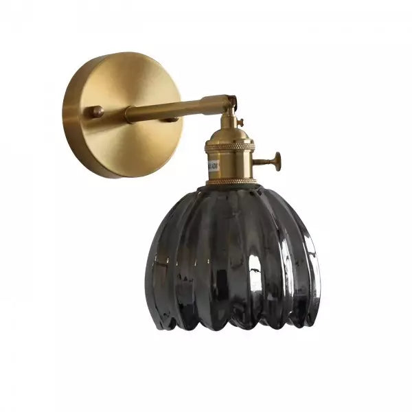Retro – Nástěnná lampa Skleněný Tulipán s tlačítkem