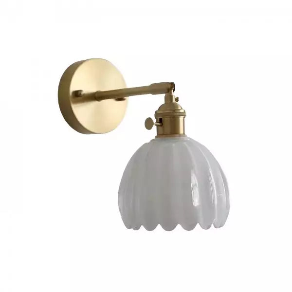 Retro – Nástěnná lampa Skleněný Tulipán s tlačítkem
