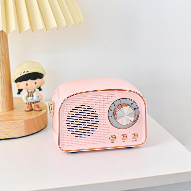 Altavoz Bluetooth Retro Redondo NovaWave Radio Inalámbrico Portátil para Casa y Para Llevar