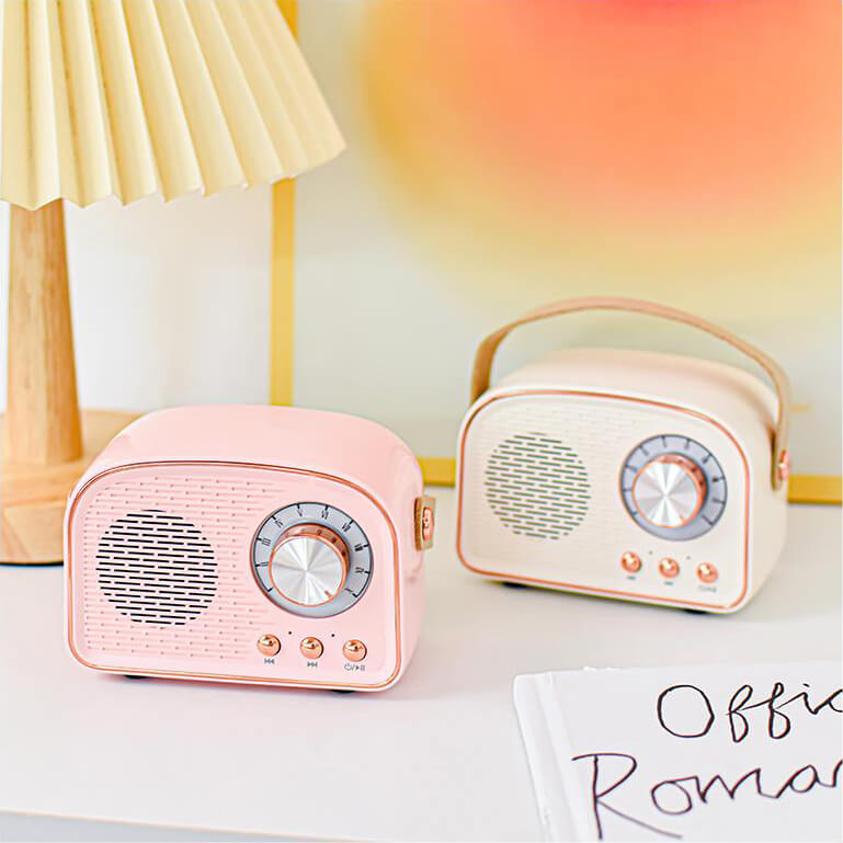 Altavoz Bluetooth Retro Redondo NovaWave Radio Inalámbrico Portátil para Casa y Para Llevar