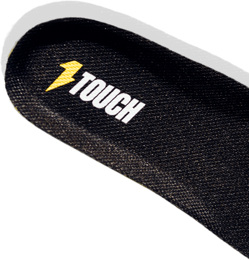 Heel of the insole showing the textile top sheet