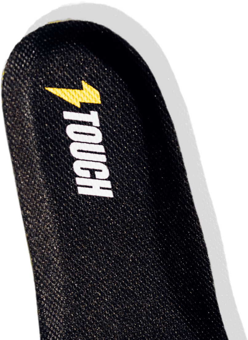 Close-up of the insole's black top sheet