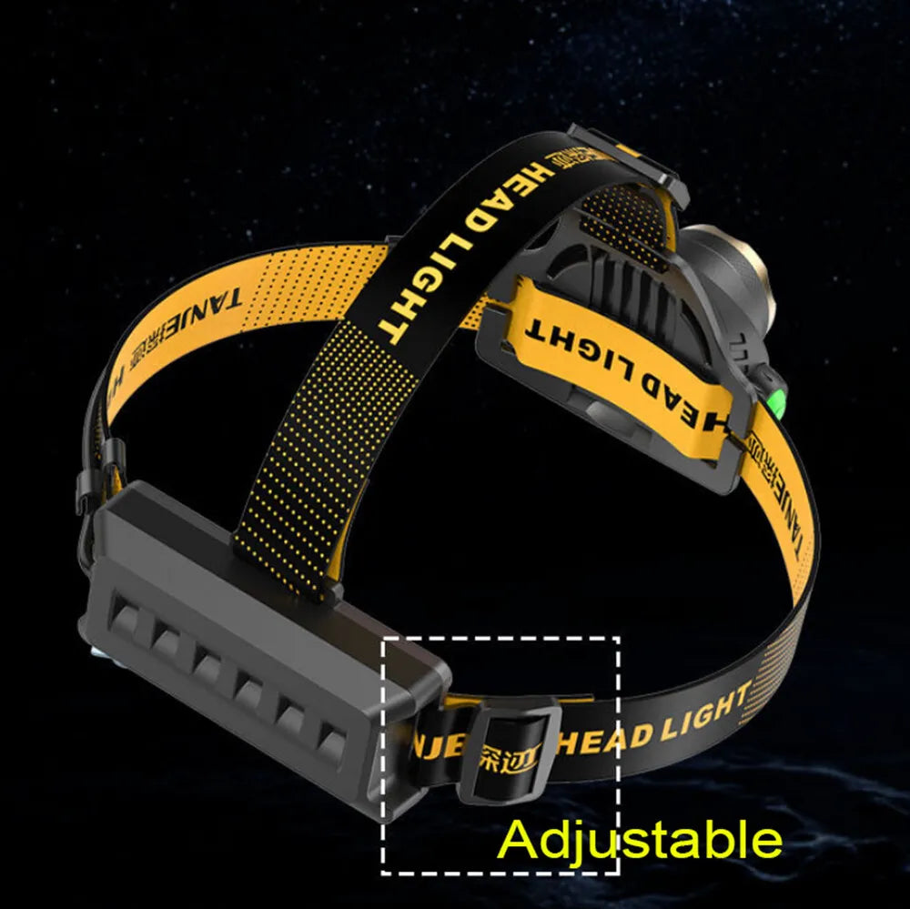 Lanternă frontală tactică reîncărcabilă cu LED 990000LM, lanternă frontală cu zoom