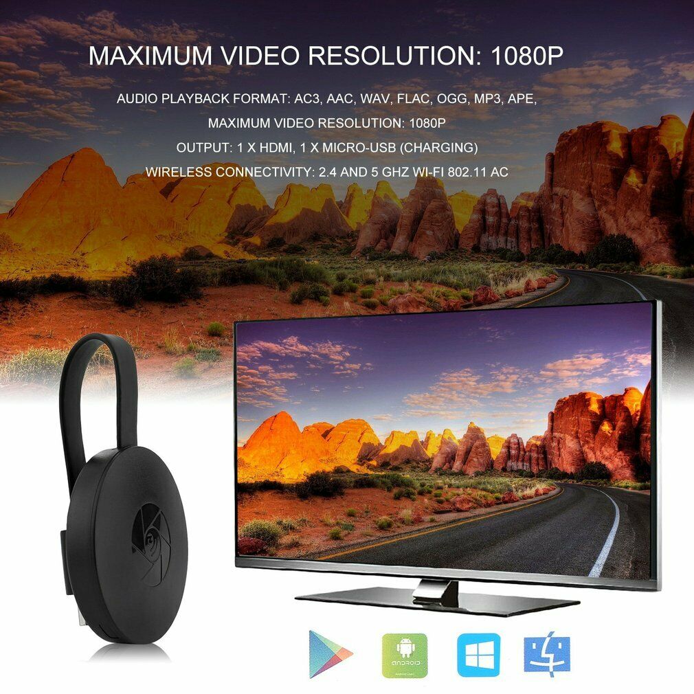 Hordozható Vezeték nélküli HDMI TV vevő l Hordozható 1080P Kijelző HDMI TV vevő