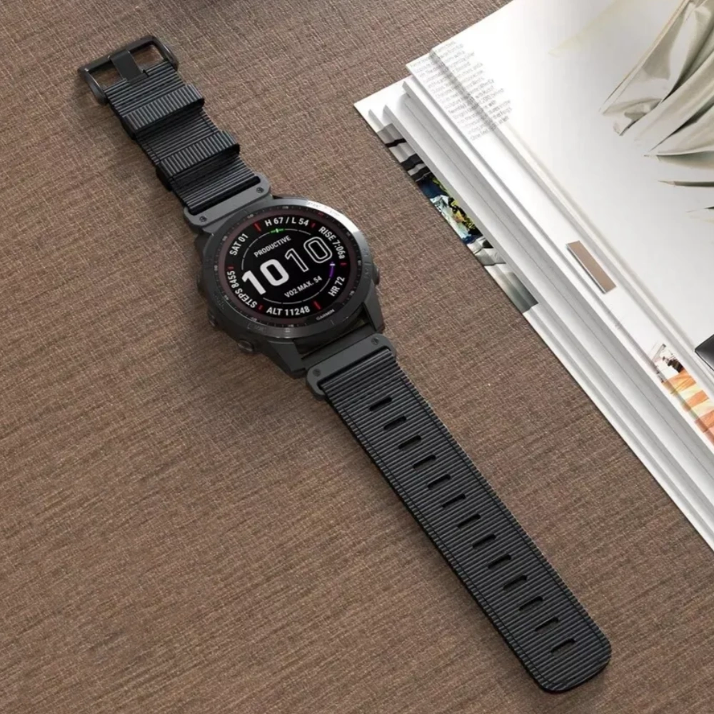 战术户外尼龙表带 适用于佳明 Fenix 6X 6 专业版 8 7 7X 5 5X Plus