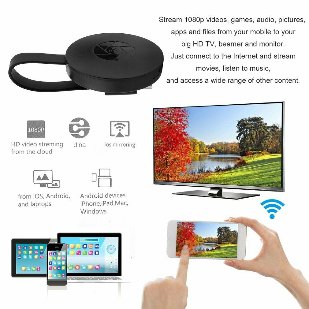 Hordozható Vezeték nélküli HDMI TV vevő l Hordozható 1080P Kijelző HDMI TV vevő