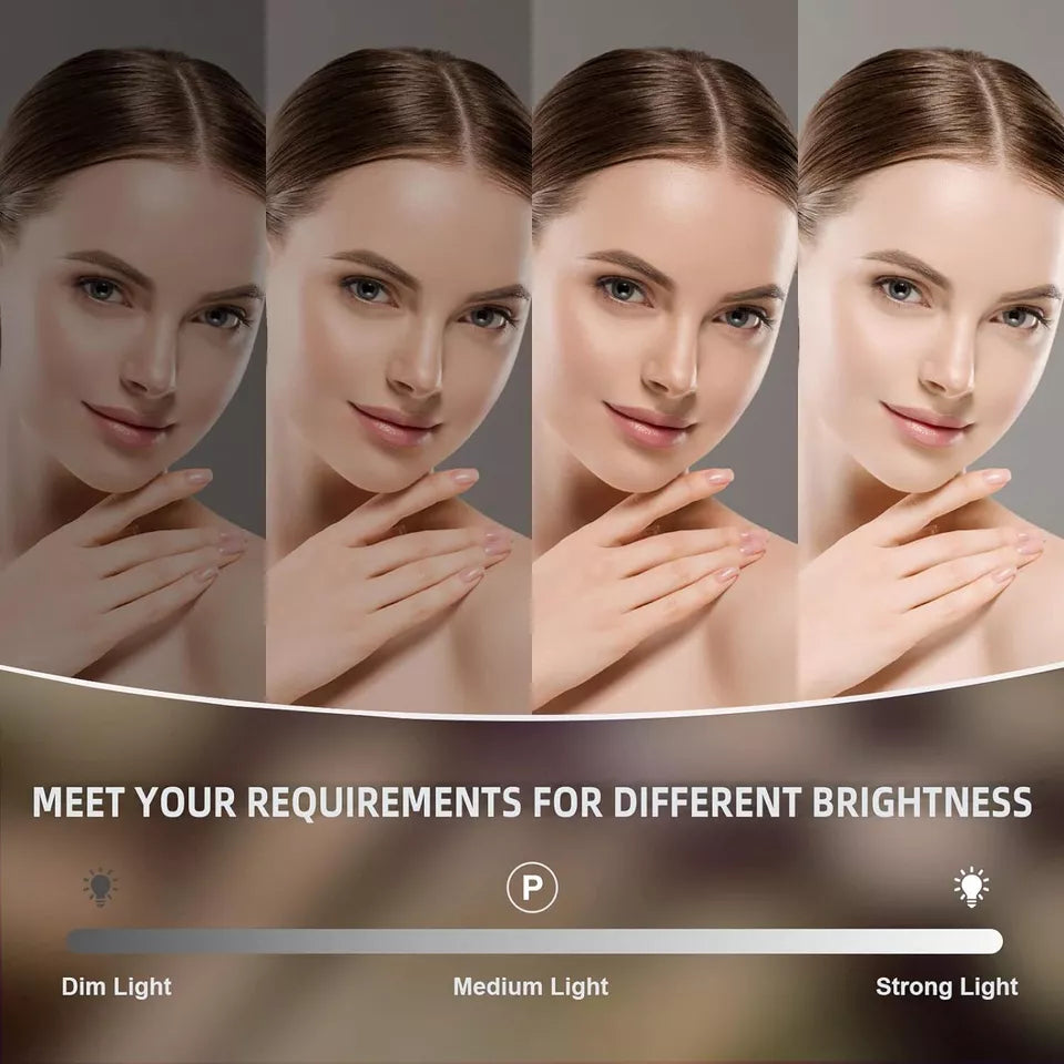 オーラビーム ハリウッド風 化粧鏡 調光可能な発光ダイオード電球付き