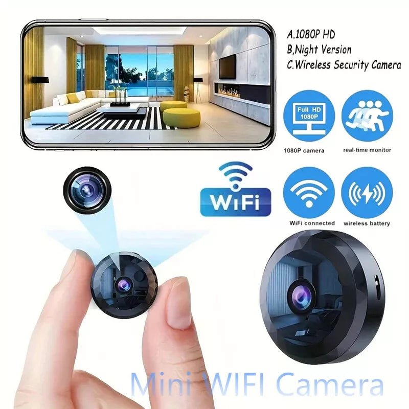 ApexGuard Magnetische Mini-WLAN-Kamera 1080P HD mit Nachtsicht und Bewegungserkennung