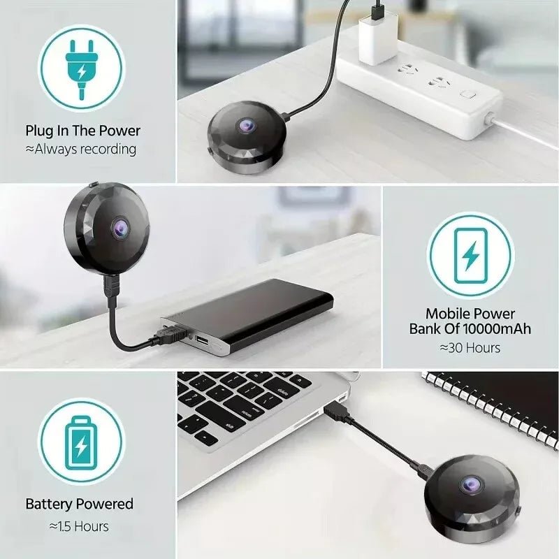 ApexGuard Magnetische Mini-WLAN-Kamera 1080P HD mit Nachtsicht und Bewegungserkennung
