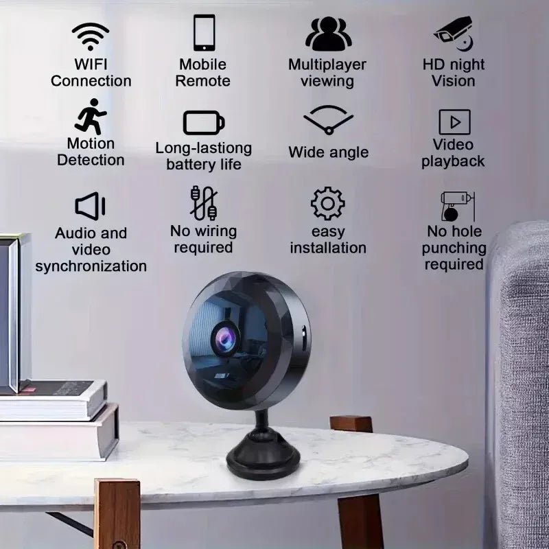 ApexGuard Magnetische Mini-WLAN-Kamera 1080P HD mit Nachtsicht und Bewegungserkennung