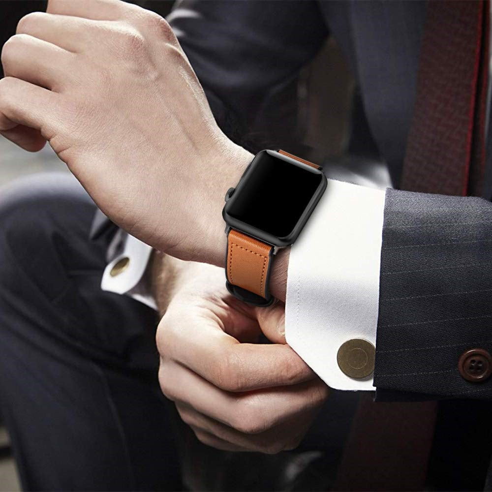 Correa de silicona de cuero para Apple Watch