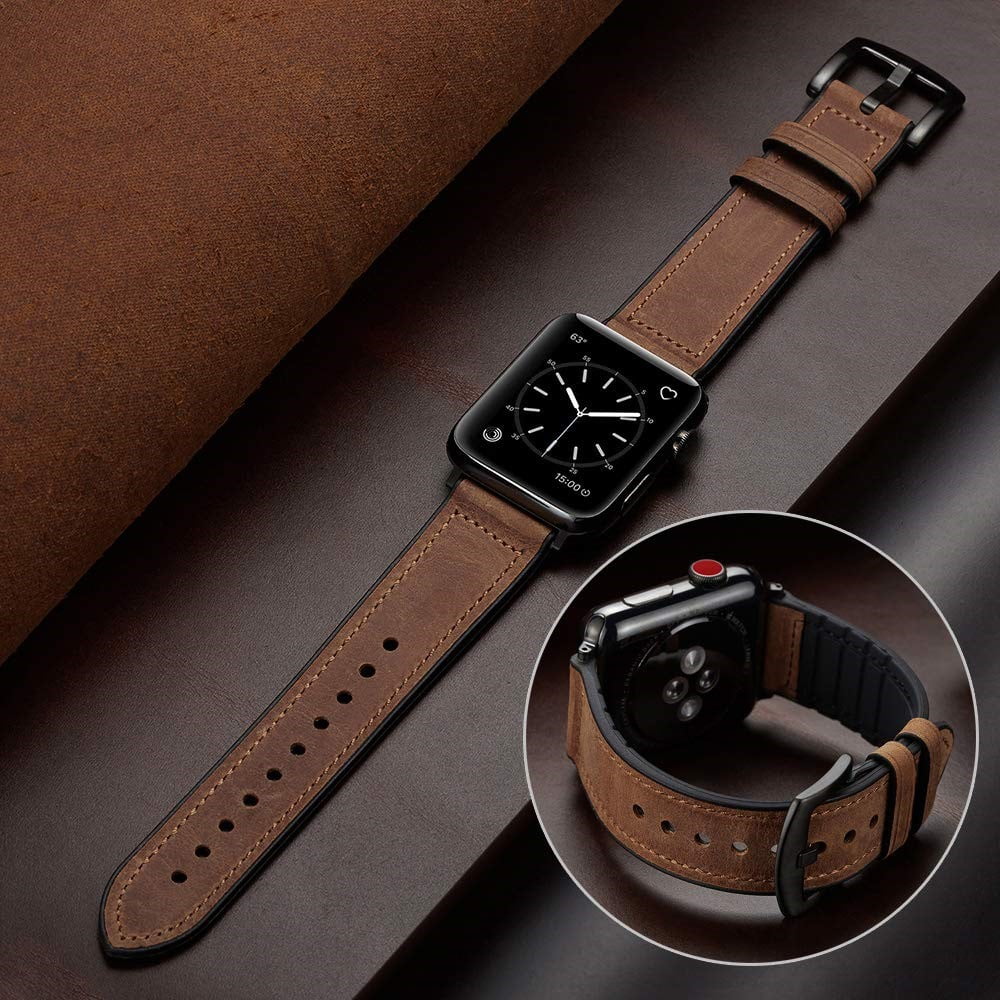 Correa de silicona de cuero para Apple Watch