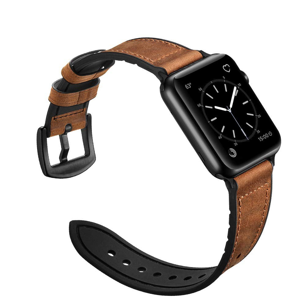 Correa de silicona de cuero para Apple Watch