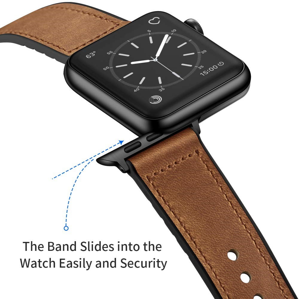 Correa de silicona de cuero para Apple Watch