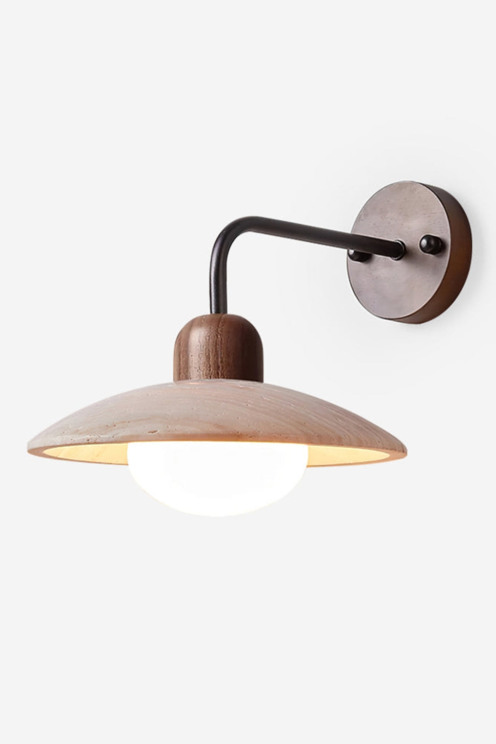 Lunara Travertine Disc Wall Light for Modern Interiors