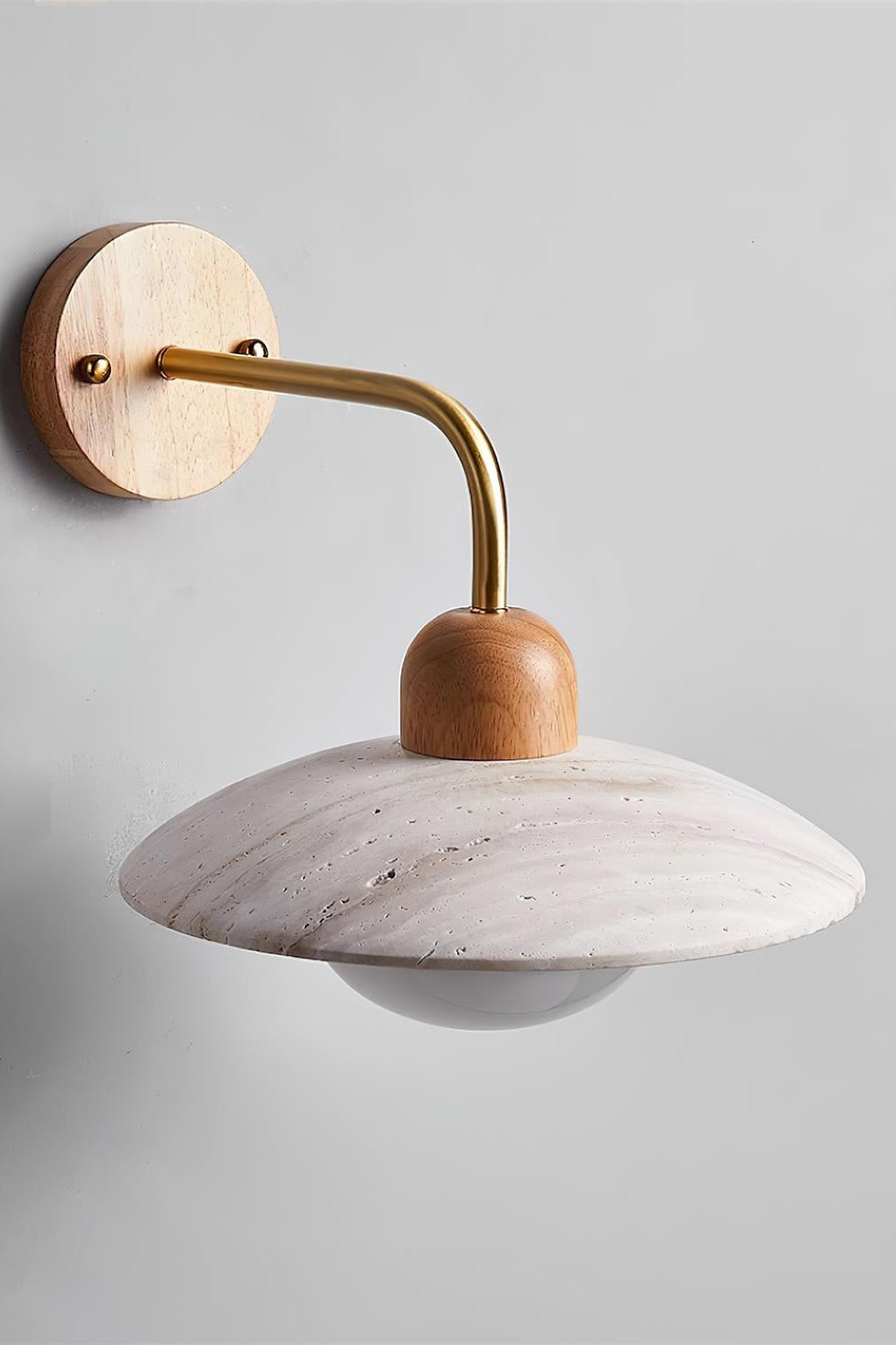 Lunara Travertine Disc Wall Light for Modern Interiors