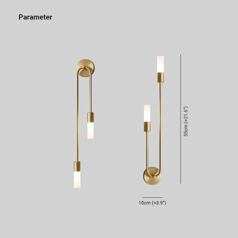 Rime modern vägglampa — 2-pack i guld, LED-glödlampa ingår