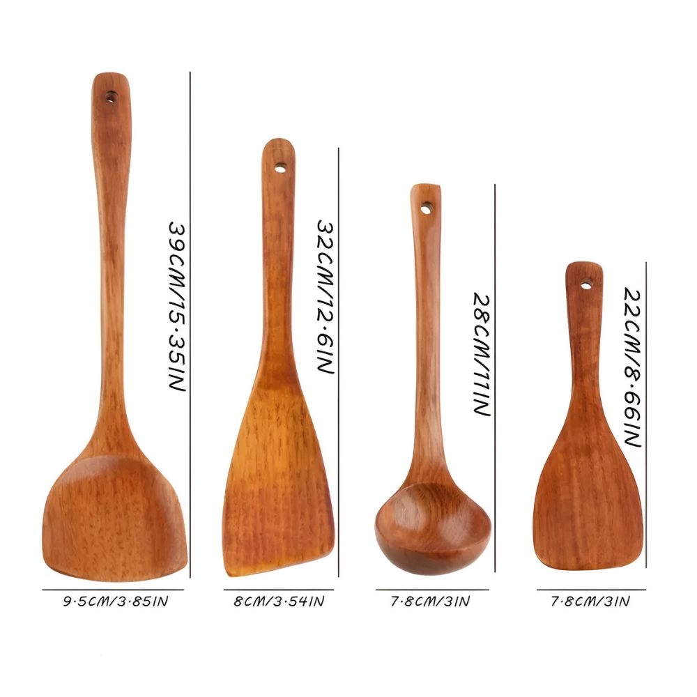 Set Peralatan Dapur Kayu | 4 keping
