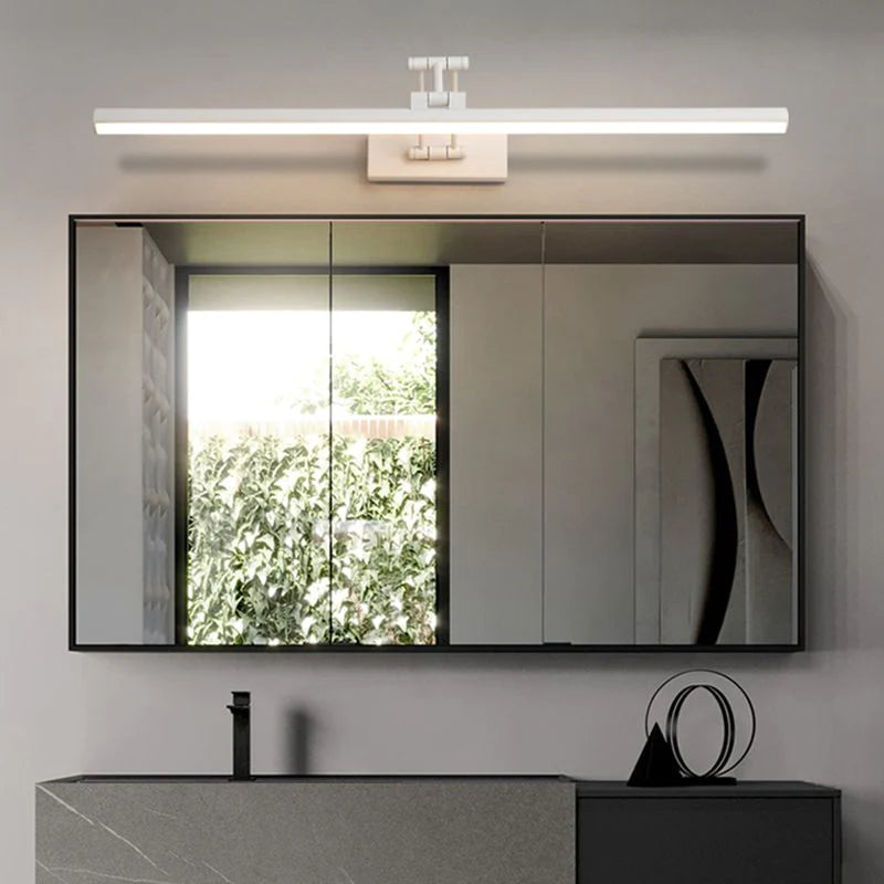 Candeeiro de parede LED para casa de banho — candeeiro metálico, IP44, 40–100 cm