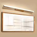 Candeeiro de espelho LED linear em metal e acrílico — acabamento em latão quente
