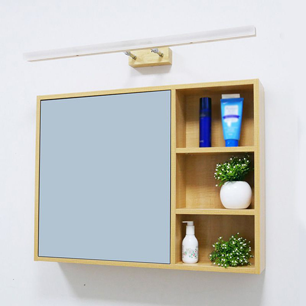 Candeeiro de espelho LED linear em metal e acrílico — acabamento em latão quente