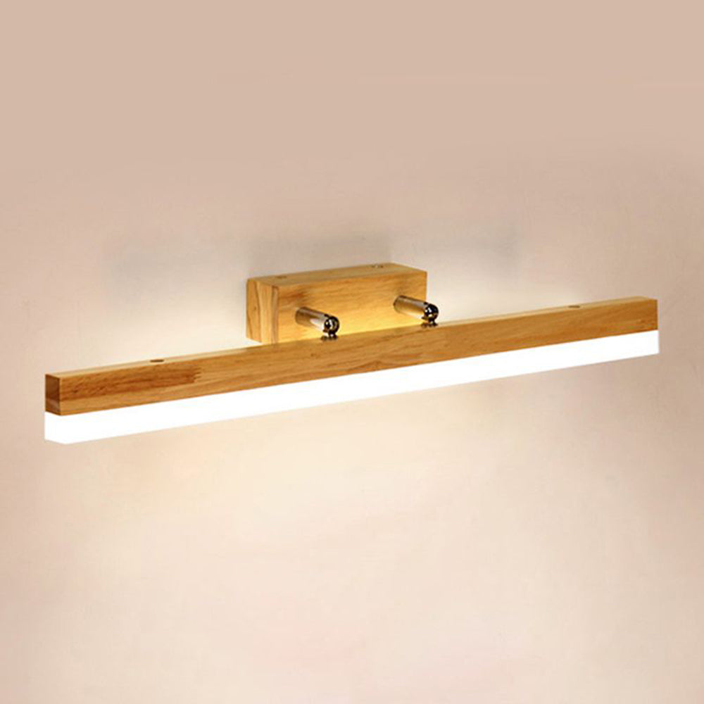Candeeiro de espelho LED linear em metal e acrílico — acabamento em latão quente