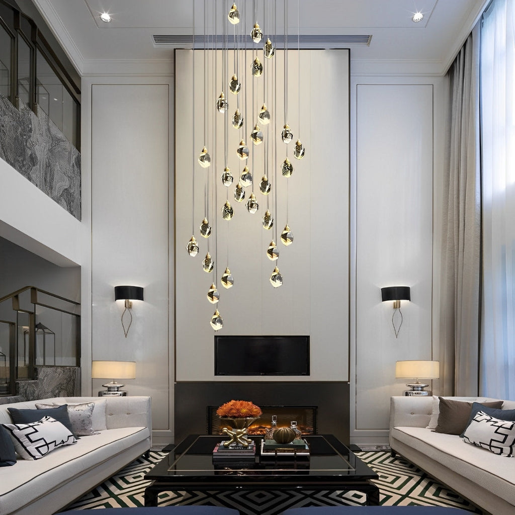 Lunara spirál kristálycsepp csillár lépcsőkhöz