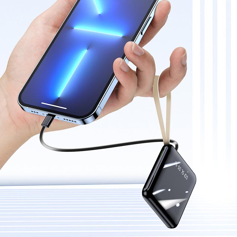 AeroCharge Powerbank Mini 20000mAh Ricarica Veloce con Cavi Integrati