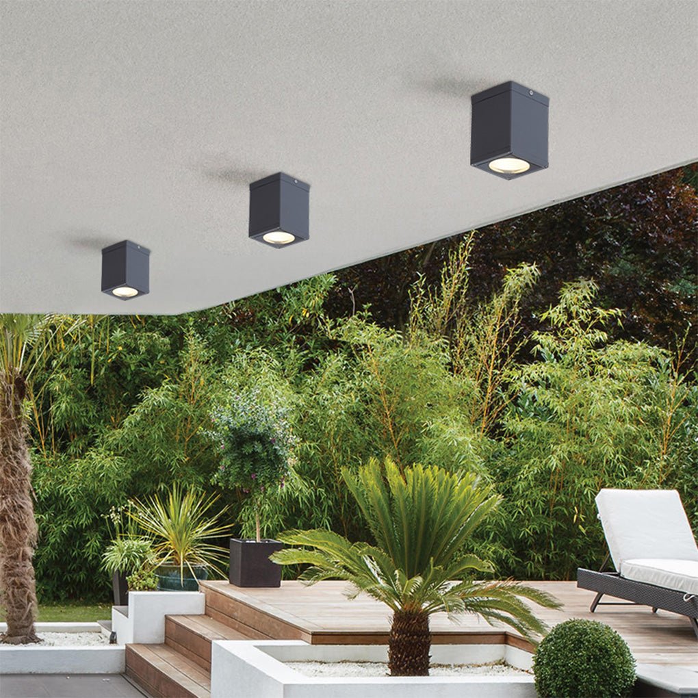 Square LED Waterproof Ceiling Light Downlight for Balcony Entrance Hallway Bedroom - Lamp Outdoor