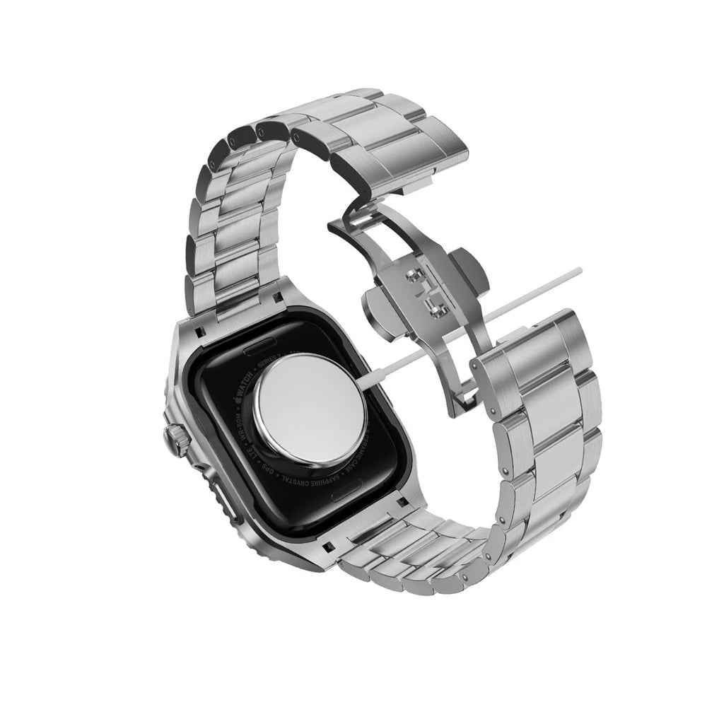 Sarung dan Tali Armor Keluli Tahan Karat untuk Apple Watch