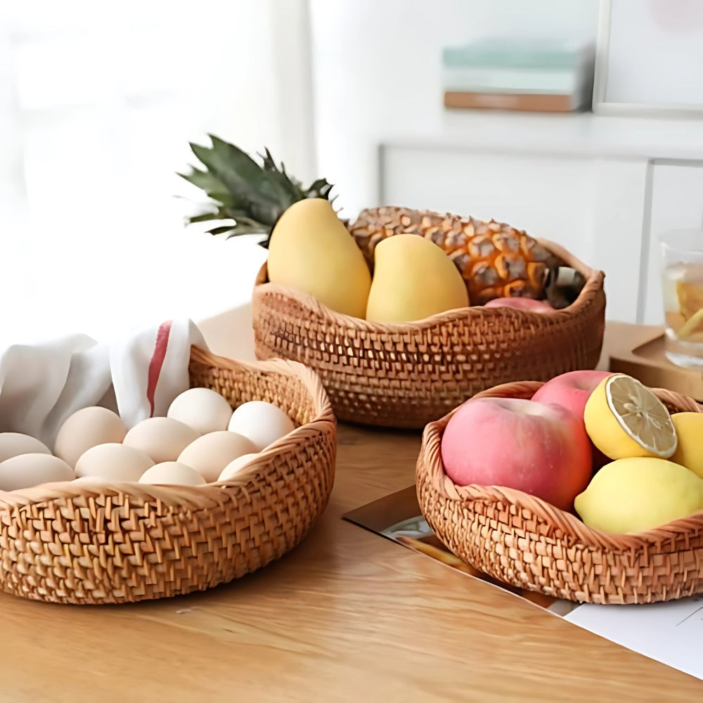 Bakul Penyimpanan Rotan Tenunan untuk Dapur & Rumah | Orntli