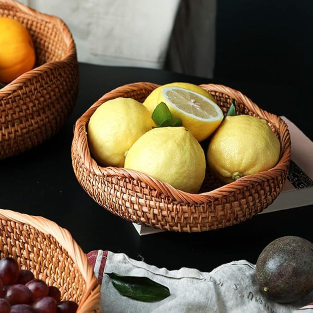 Bakul Penyimpanan Rotan Tenunan untuk Dapur & Rumah | Orntli