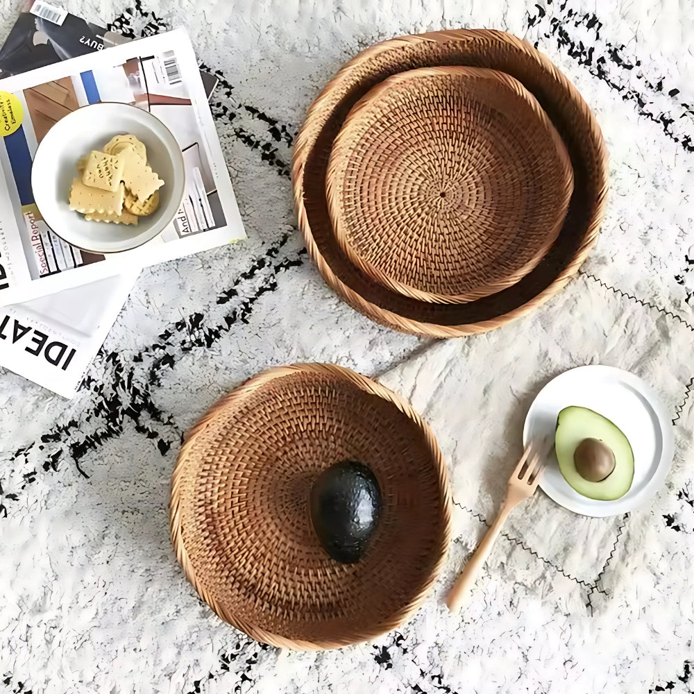 Bakul Penyimpanan Rotan Tenunan untuk Dapur & Rumah | Orntli