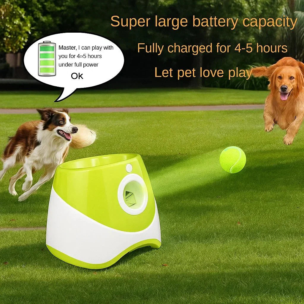 PawPulse automatischer Ballwerfer für Hunde – wiederaufladbares USB-Spielzeug mit einstellbarer Wurfweite