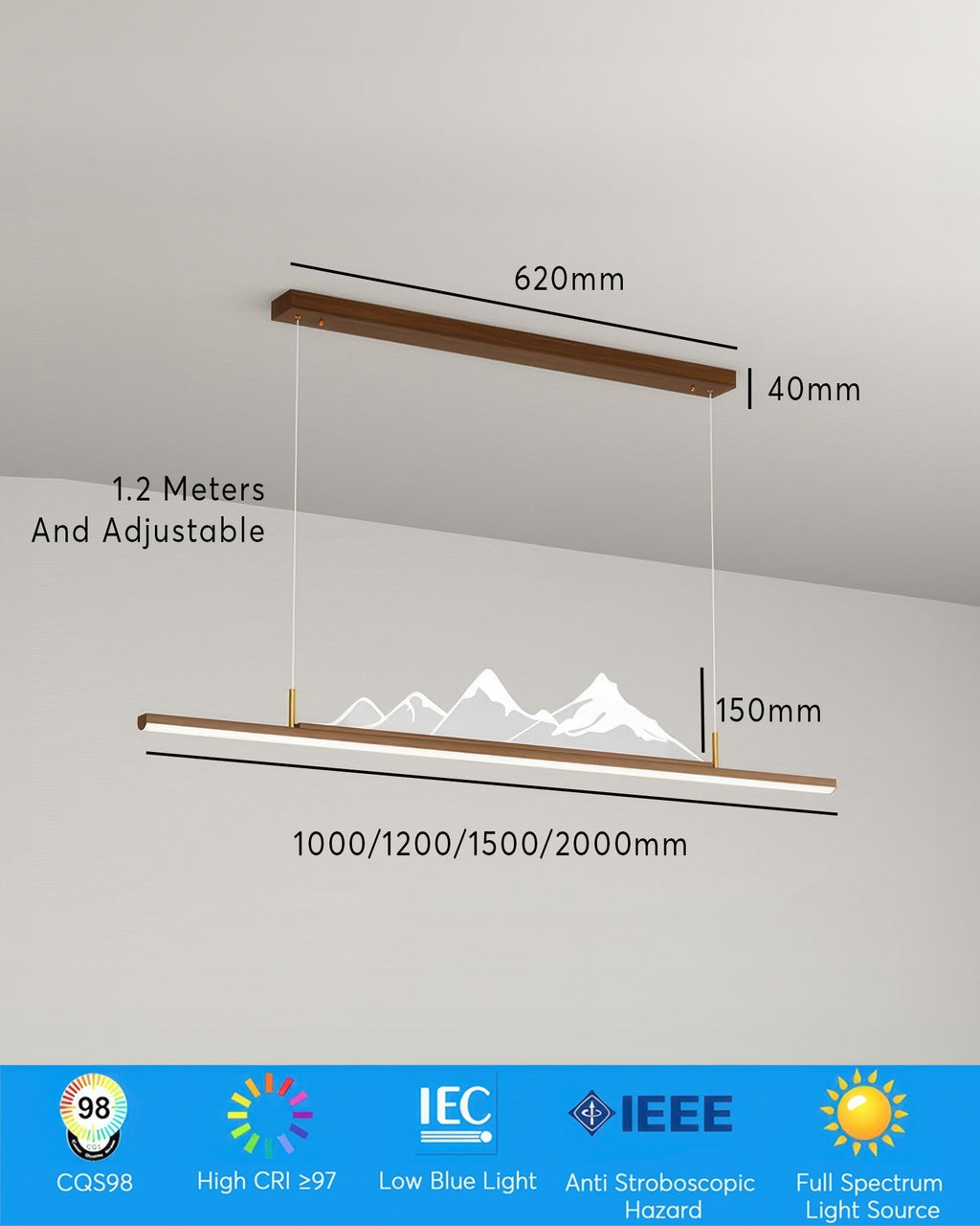 Visilica s dugim drvenim uzorkom japanskog zena