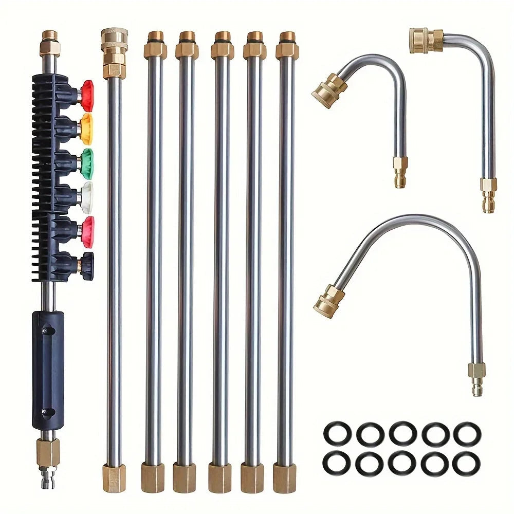 Ensemble de lance télescopique haute pression 4000 PSI pour nettoyage des gouttières, drainage de toit et murs
