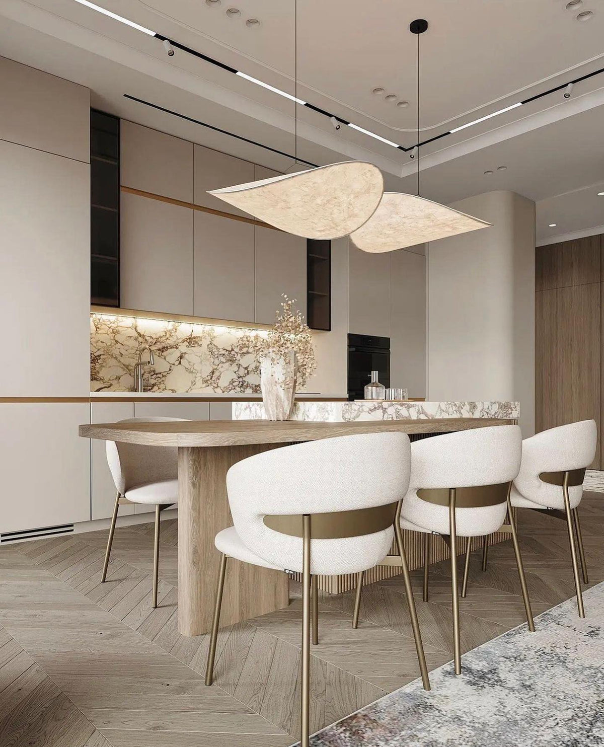 Tense Sculptural Pendant Light — Floating Silhouette & Multi Head Cluster Configuration