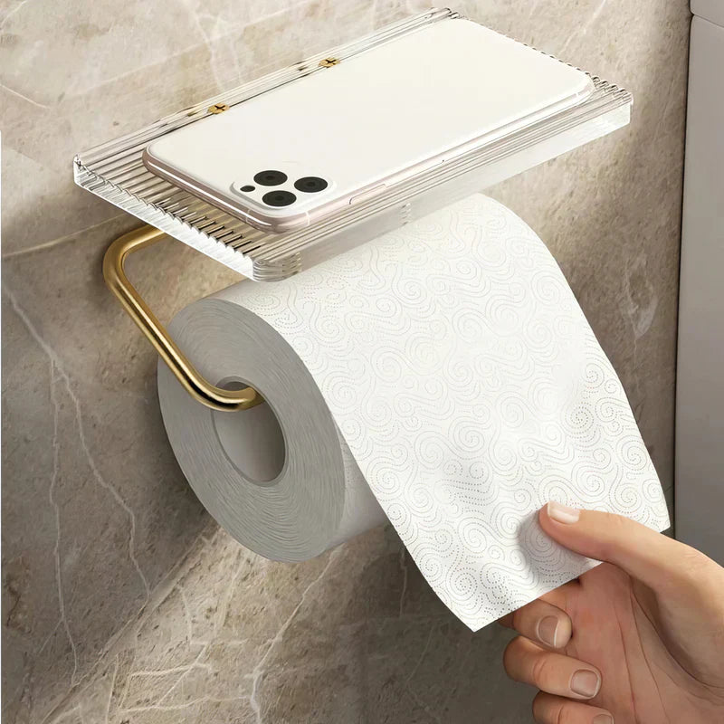 Toiletrulleholder med hylde