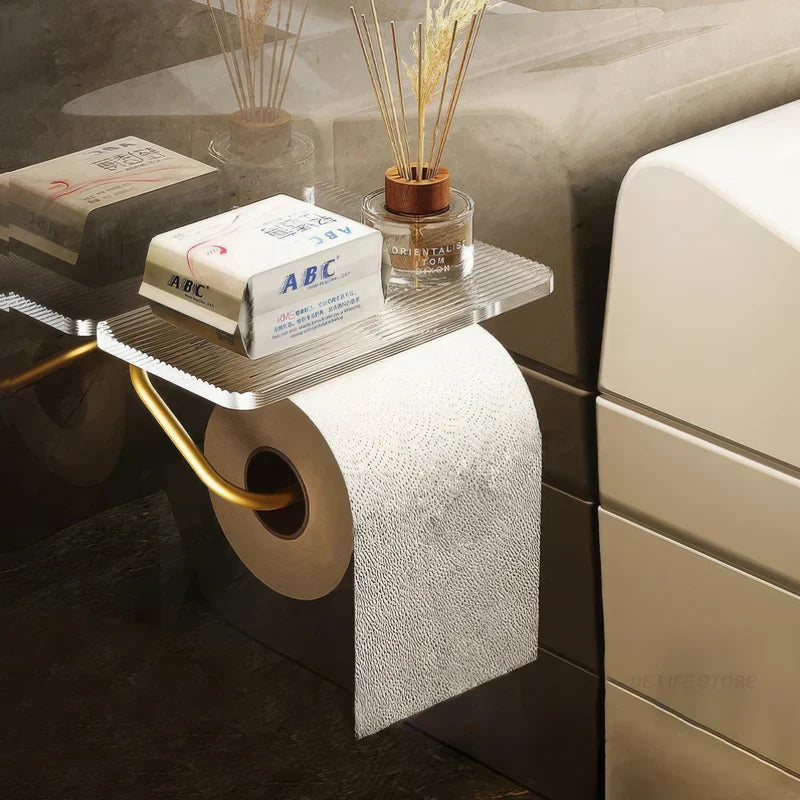 Toiletrulleholder med hylde